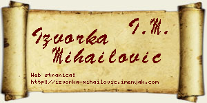Izvorka Mihailović vizit kartica